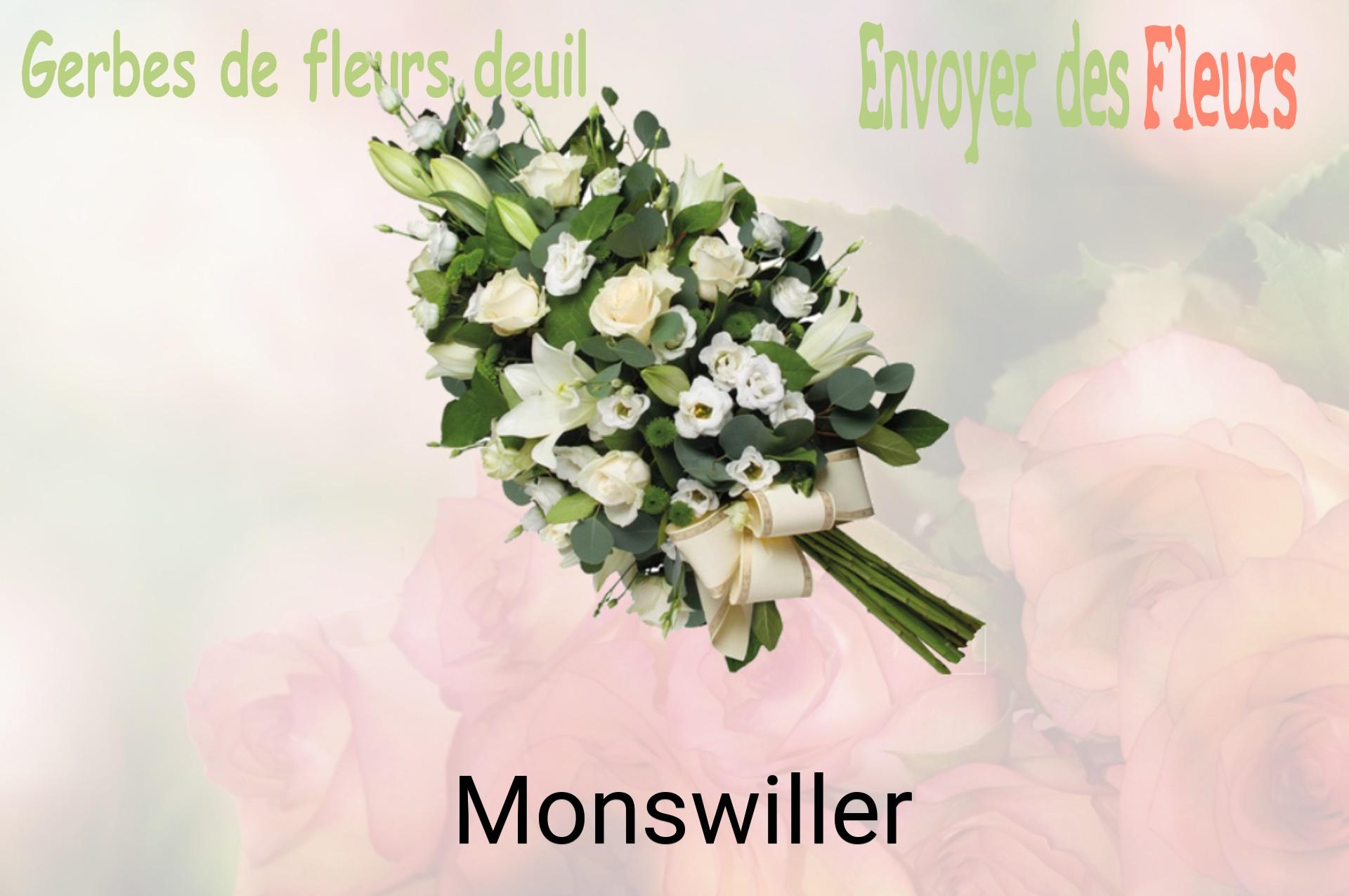 Gerbe de fleurs de deuil livrée à Monswiller